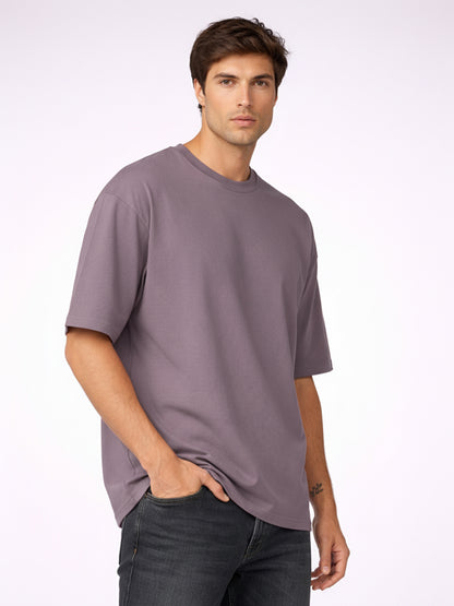 Men’s Oversized Relaxed Fit Cotton T-Shirt Mauve