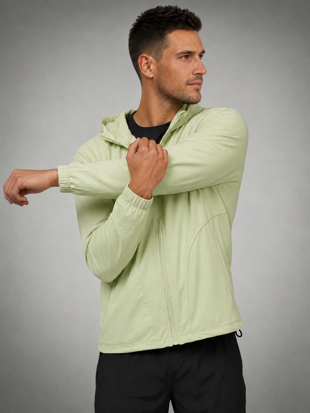 Men's Lightweight UV Protection Hooded Summer Jacket Green