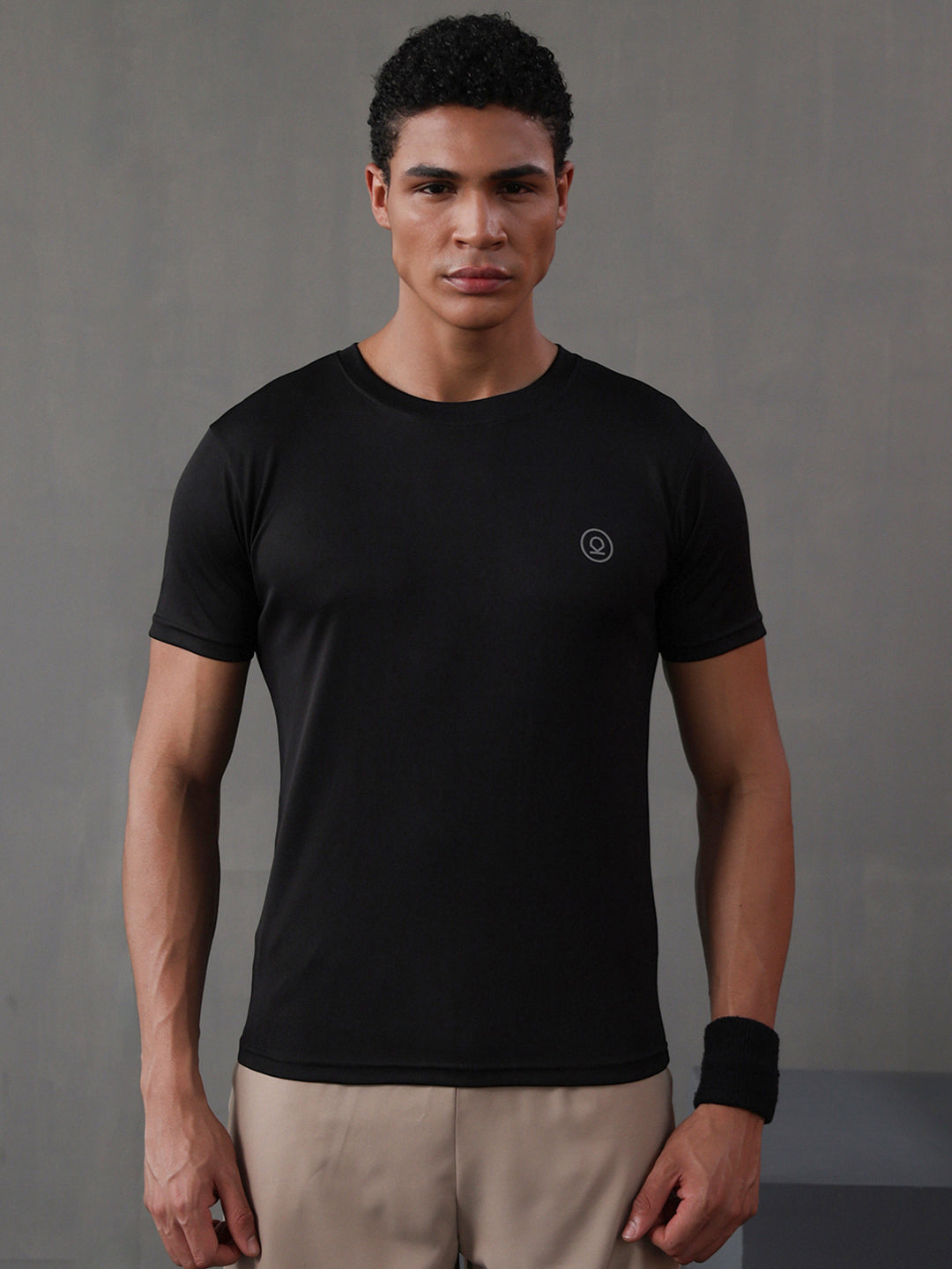 Men's Half Sleeves Dry Fit Gym Tshirt Black