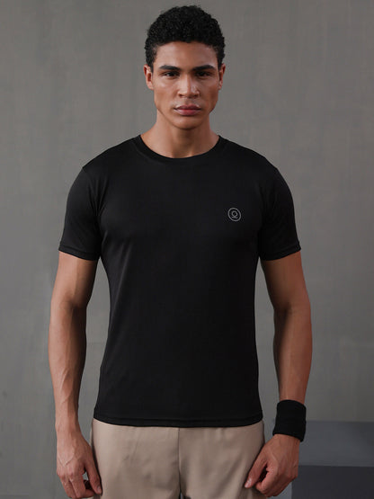 Men's Half Sleeves Dry Fit Gym Tshirt Black