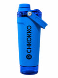 Chkokko Activate Protein Shaker Bottle 600ml with Carry Handle & Leakproof Lid Royal Blue