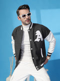 Men Oversized Winter Wear Varsity Jacket with Ribbed Cuffs