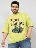 Men Plus Size Printed Oversized Half Sleeves T-Shirt