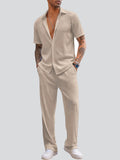 Men Polyester Summer Co-ord Set with Polo Neck