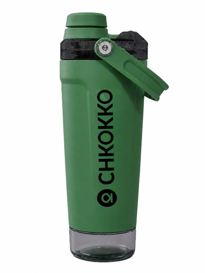 Chkokko Activate Protein Shaker Bottle 600ml with Carry Handle & Leakproof Lid Olive
