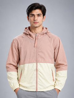 Men’s Peach Cream Lightweight Hooded Windcheater Jacket