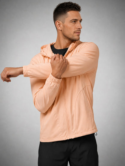 Men's Lightweight UV Protection Hooded Summer Jacket Pink