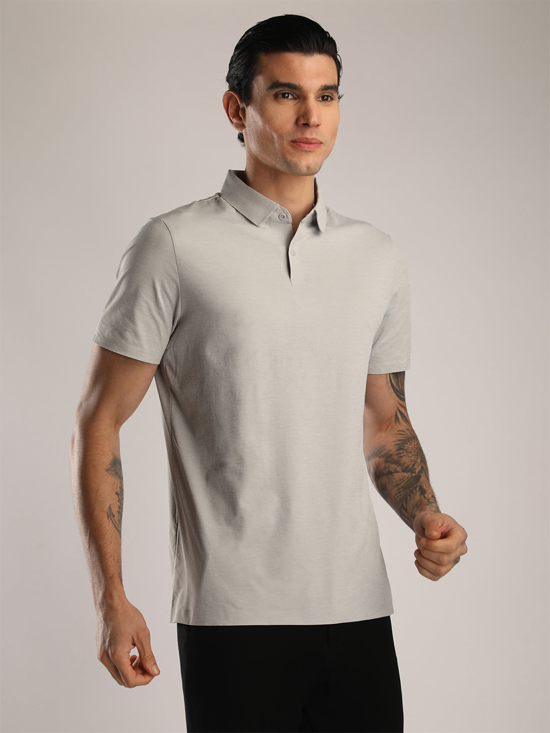 Men’s Grey Premium Polo Sports T-Shirt