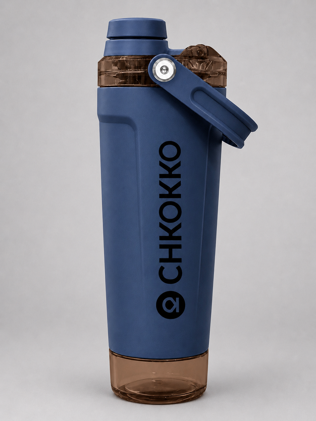 Chkokko Activate Protein Shaker Bottle 600ml with Carry Handle & Leakproof Lid Slate Blue