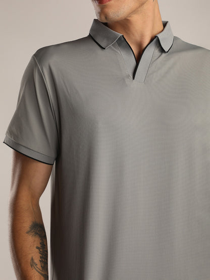 Men's Grey Sports Polo T-shirt