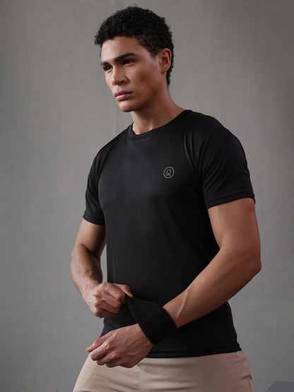 Men's Half Sleeves Dry Fit Gym Tshirt Black