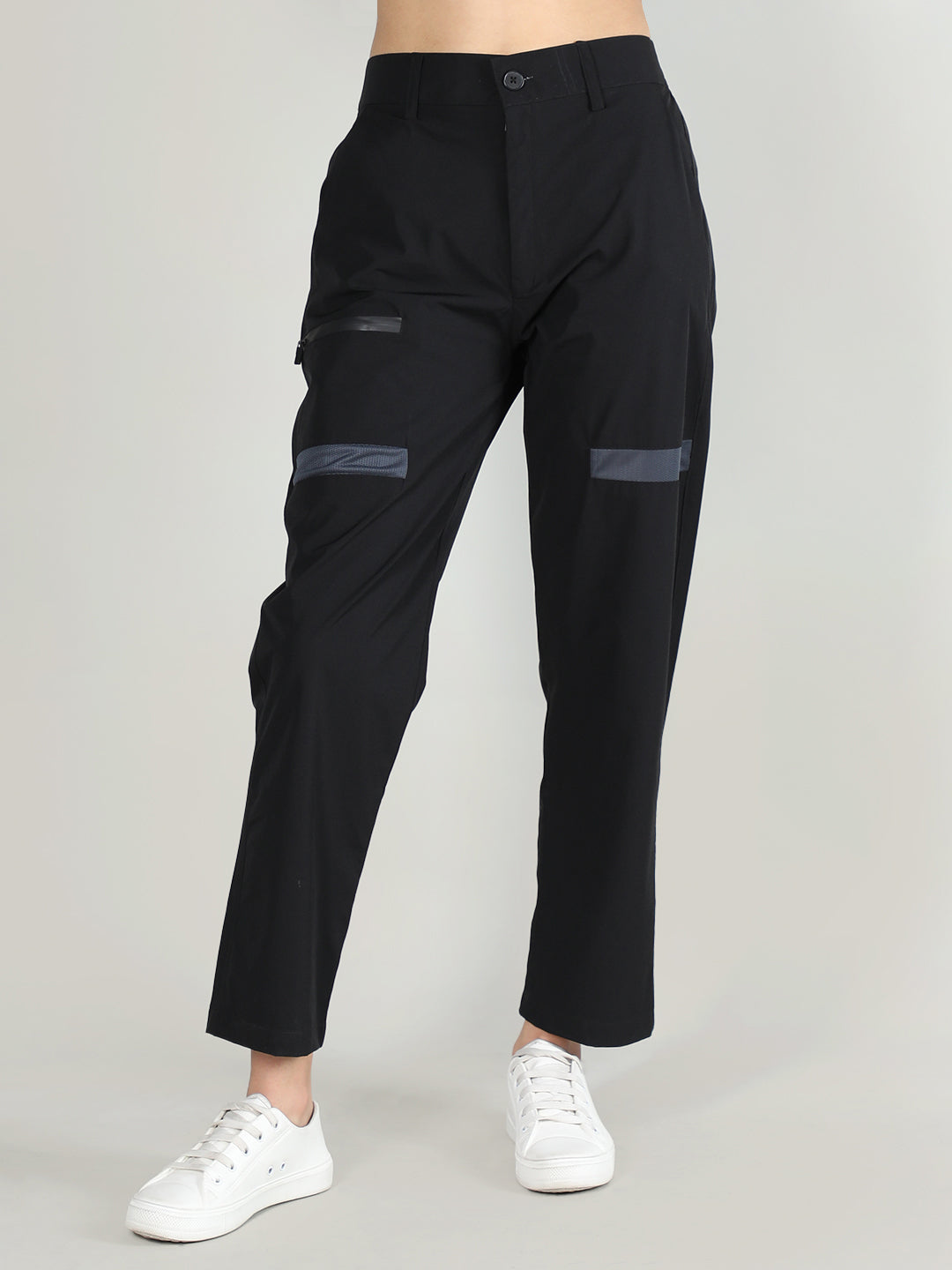 Women's Black DarkGrey Active Trouser | CHKOKKO