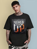 Men Oversized Cotton Printed Round Neck T Shirts