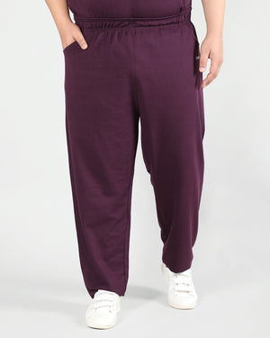 Men Violet Plus Size Trackpant With Pockets