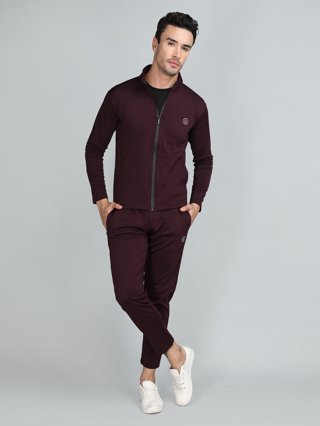 Men's Wine Full Sleeve Tracksuit | CHKOKKO