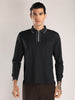 Men's Black Full Sleeve Polo Sports T-Shirt