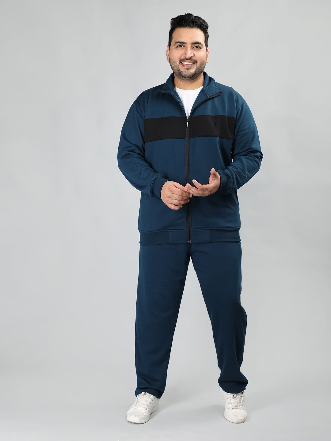 Men Indigo Plus Size Winter Tracksuit | CHKOKKO