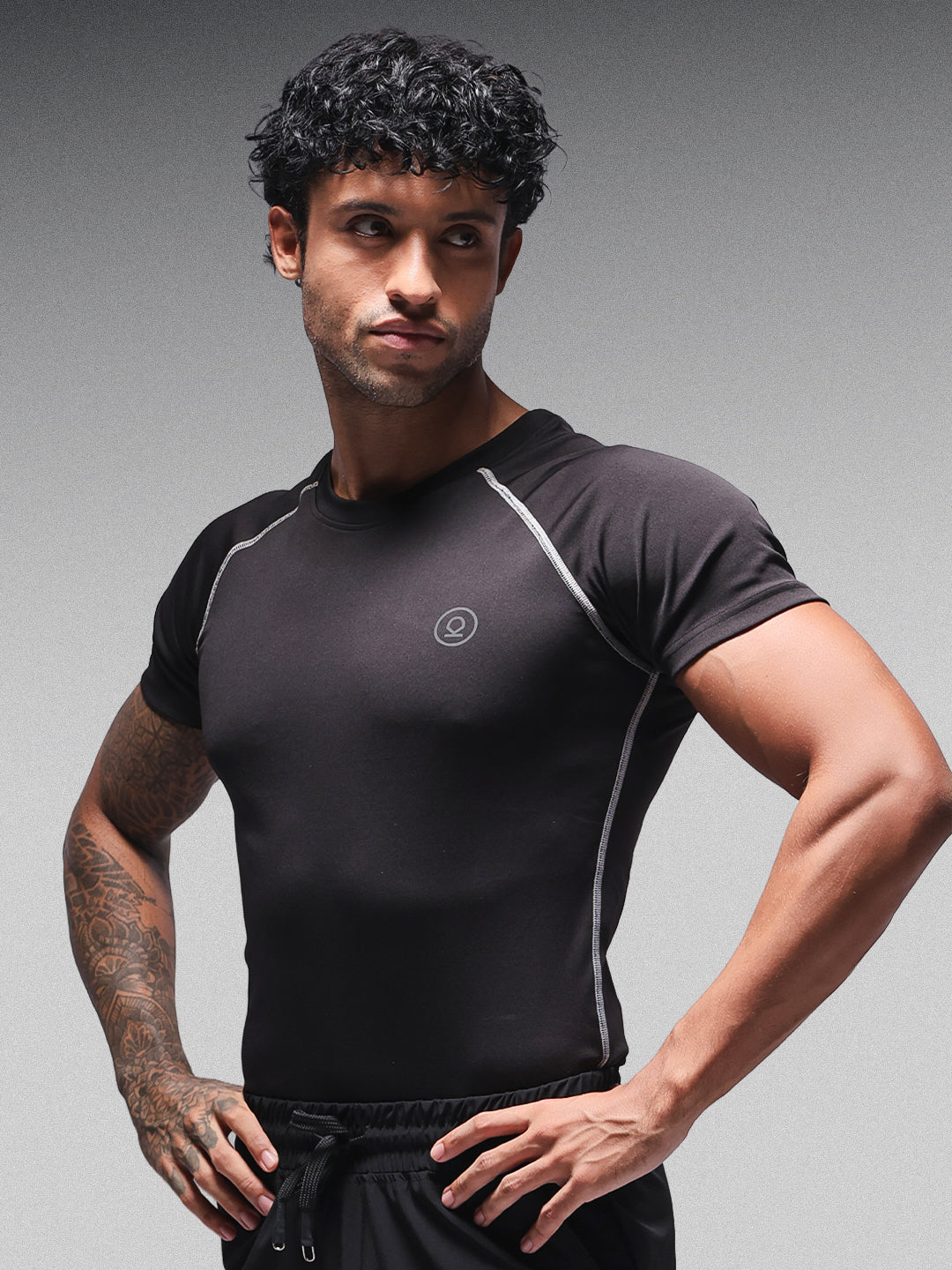Men’s Performance Compression T-Shirt for Gym Black