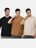 Men Pack Of 3 Oversized Drop-Shoulder T-shirts