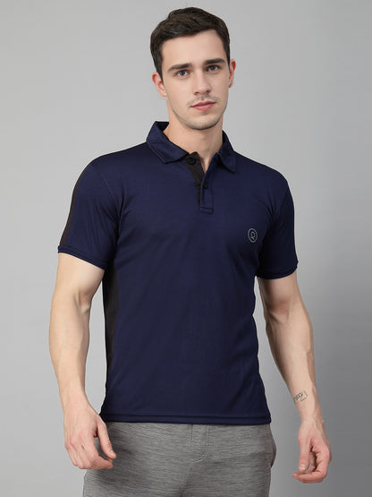 Men Regular Dry Fit Half Sleeve Polo T-Shirt Navy Blue