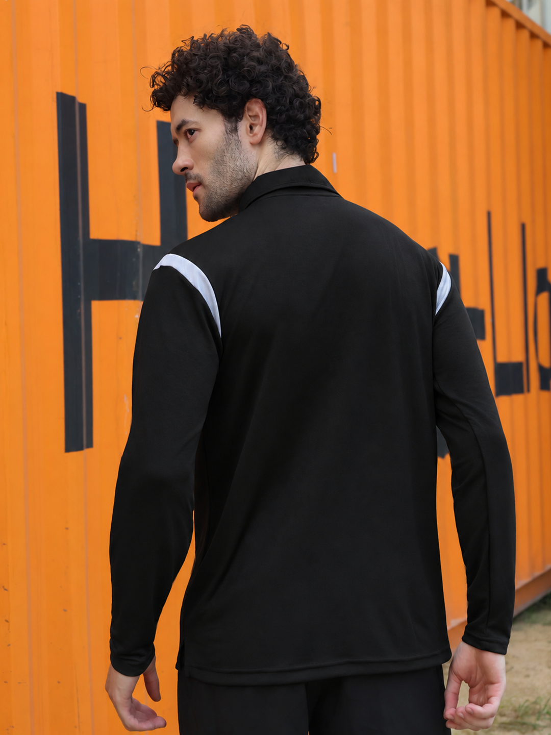 Men's Full Sleeves Dry Fit Gym T-Shirt Black