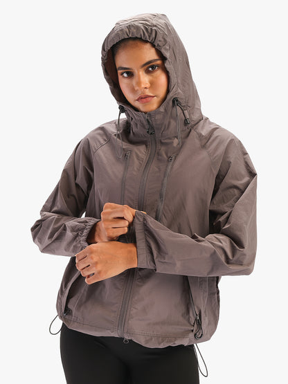 Women’s Lightweight Hooded Summer Jacket Grey