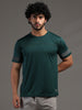 Men's Half Sleeves Dry Fit Gym T-shirt Bottle Green