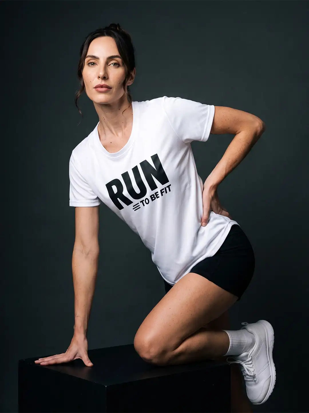 Women Round Neck Dry Fit Gym Sports T-Shirt White