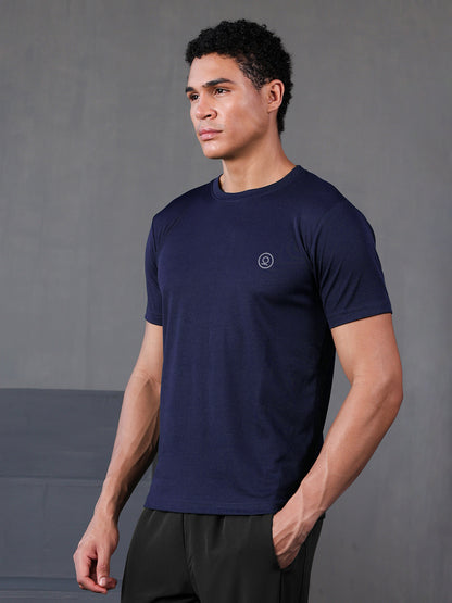 Men's Half Sleeves Dry Fit Gym Tshirt Navy Blue
