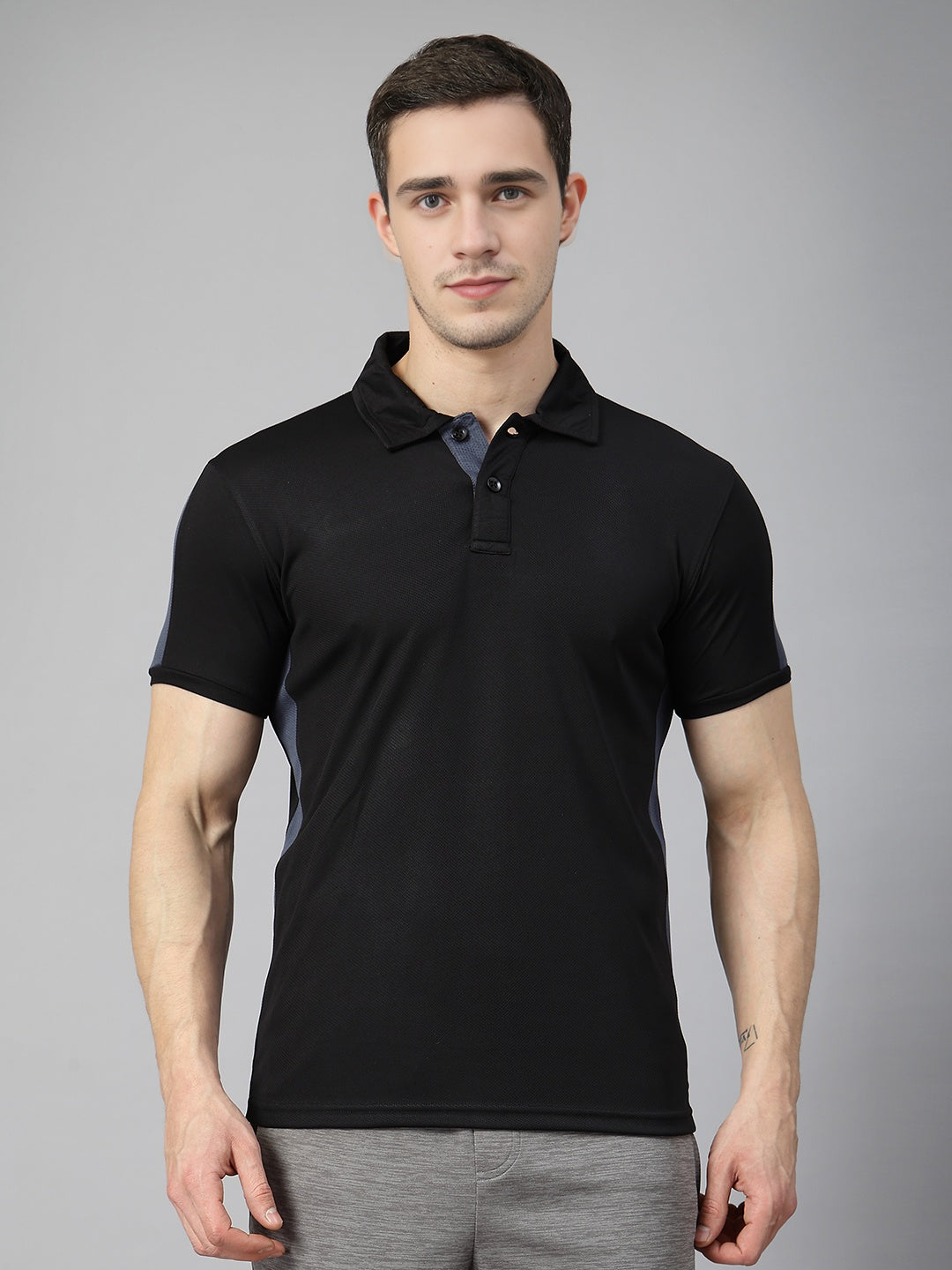 Men Regular Dry Fit Half Sleeve Polo T-Shirt Black