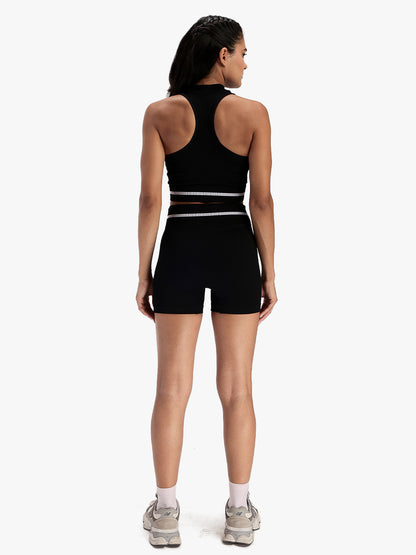 Women's Ribbed Activewear Co-Ord Set Black
