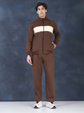 Men Brown White Winter Tracksuit | CHKOKKO