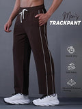 Men’s Sports Track Pants with Side Stripes Brown