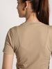 Women Round Neck Half Sleeve Sports Crop Top