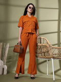 Women Orange Casual Summer Co-ord Set