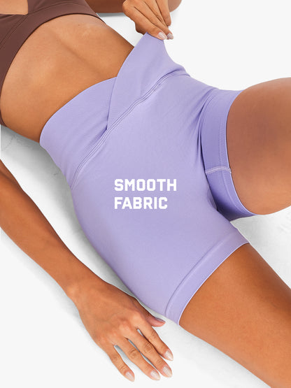 Women's High-Waist Seamless Stretch Yoga Shorts Purple