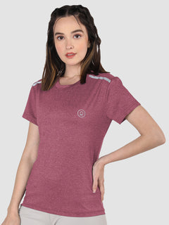 Women's Half Sleeve Dry Fit Gym T-Shirt Maroon