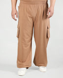 Men Camel Plus Size Baggy Trackpant With Pockets