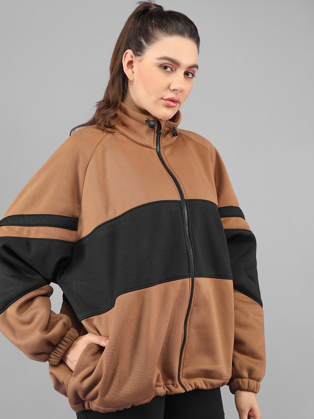 Women Winter Sports Zipper Stylish Oversized Jacket