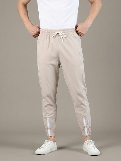 Men Beige Gym Training Sports Trackpant