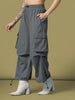 Women's Mid Waist Baggy Cargo Parachute Pants