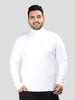 Men White Winter Wear Cotton Turtle Neck Regular Fit T Shirt