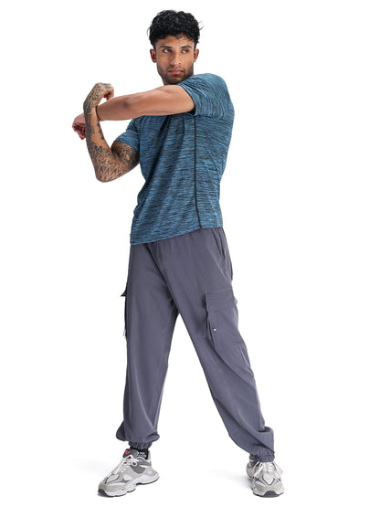 Men's Half Sleeves Dry Fit Gym Sports T-Shirt Sea Green
