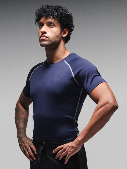 Men’s Performance Compression T-Shirt for Gym Navy