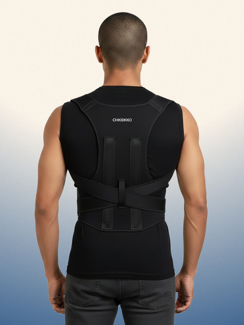 CHKOKKO Posture Corrector Belt for Men &amp; Women | Adjustable Upper Back &amp; Spine Support Brace