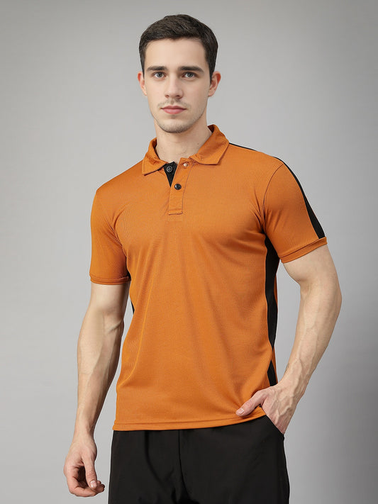 Men Regular Dry Fit Half Sleeve Polo T-Shirt Rust