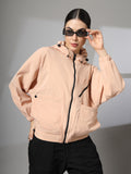 Women Winter Sports Oversized Windcheater Hooded Jacket