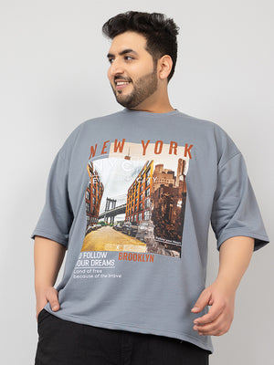 Men Plus Size Printed Oversized Half Sleeves T-Shirt