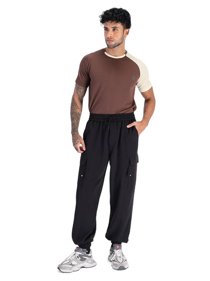 Men’s Black Relaxed Fit Sports Trackpant