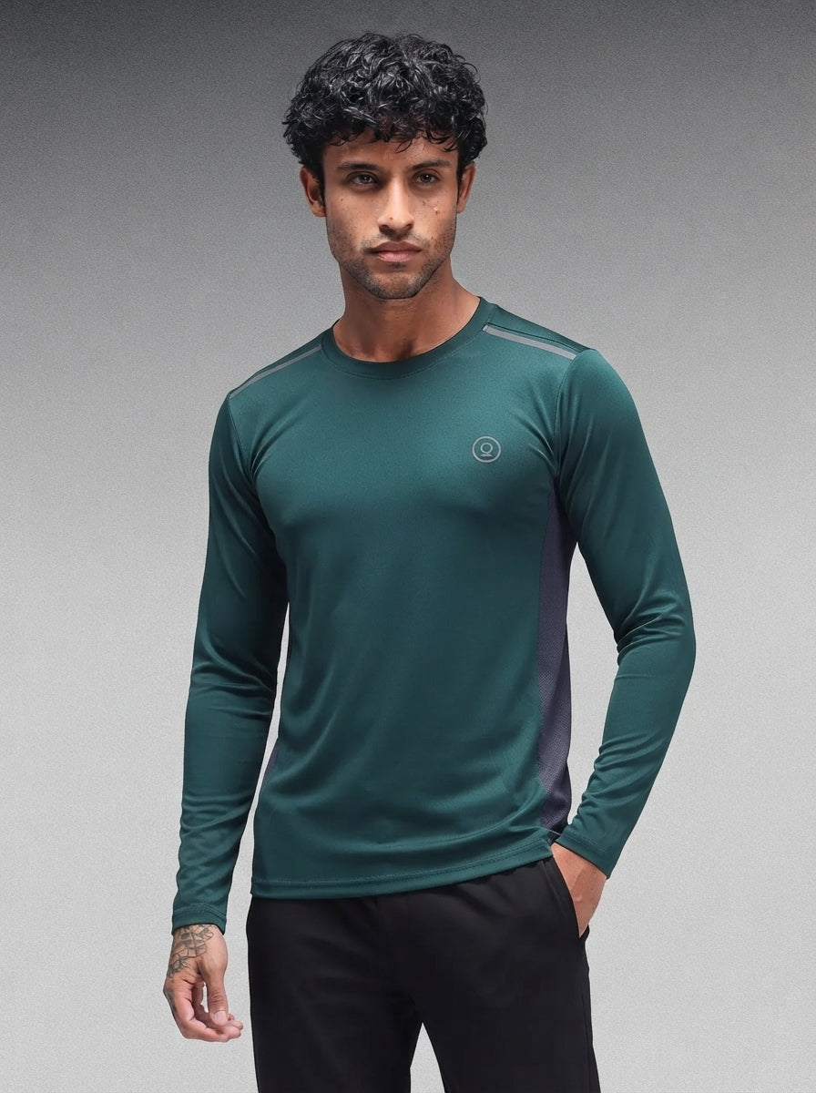 Men's Regular Dry Fit Gym Sports T-Shirt Dark Green